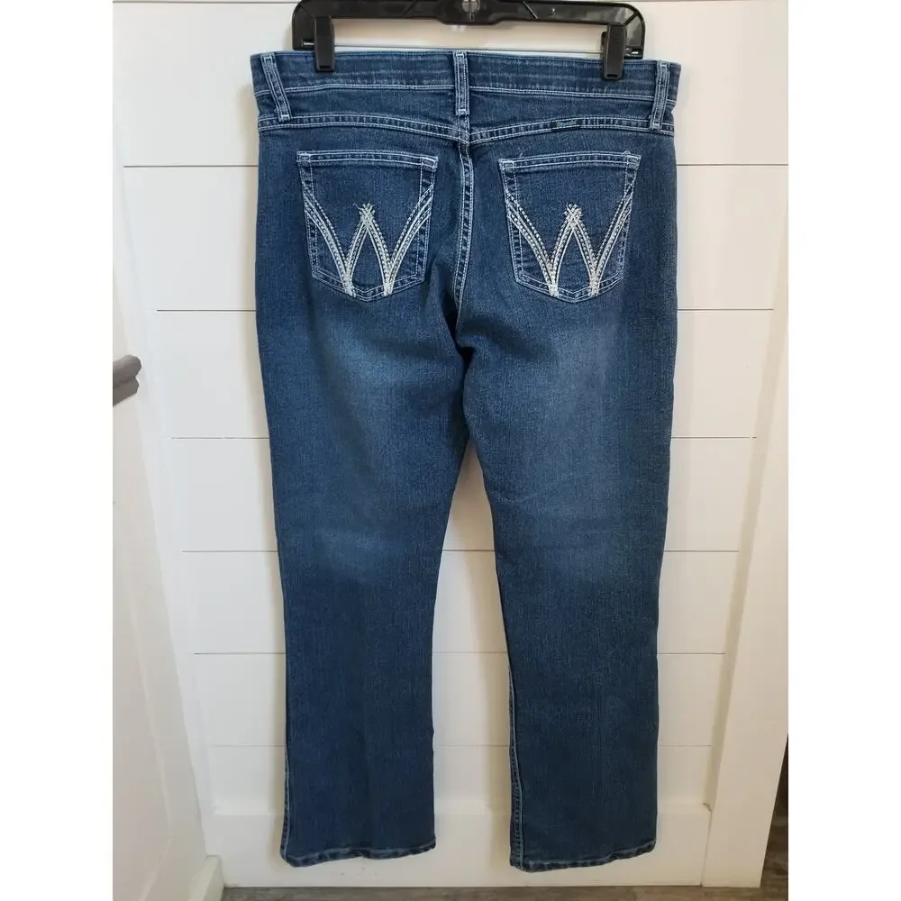 Wrangler Q-Baby WCV20MS Women's 11/12x32 Bootcut Med Wash Jeans No Gap Waistband